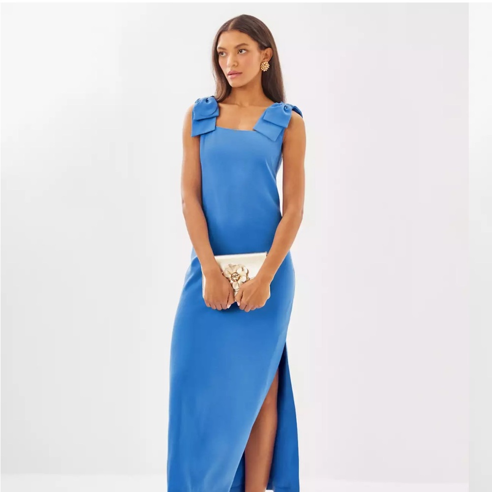 Lilly Pulitzer Blue Sleeveless Maxi Gown with Slit